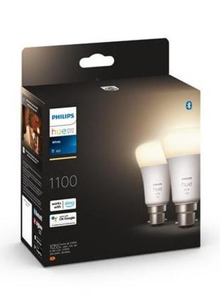 Світлодіодні лампочки philips hue white 9.5w a60 b22 2-pack2 фото