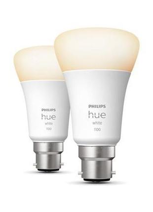 Світлодіодні лампочки philips hue white 9.5w a60 b22 2-pack1 фото