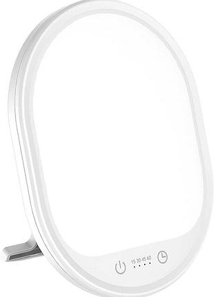 Настільна лампа для світлотерапії, терапевтична лампа денного світла,10000 lux, 3 рівні яскравості, з таймером, біла