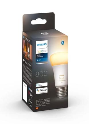 Лампочка белого цвета philips hue white and color ambiance 1100 e27 a60 лампа