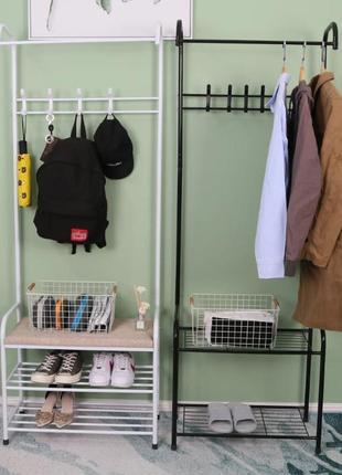 Напольная вешалка для одежды стойка для одежды черная и белая corridor rack лучший товар1 фото