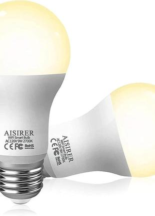 Cмарт лампочка aisirer smart light bulb 2.4ghz wifi led bulbs 60 вт 806lm совместимость с amazon alexa echo