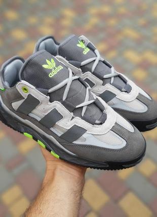 Мужские кроссовки adidas niteball серые с салатовой скидки sale <unk> smb