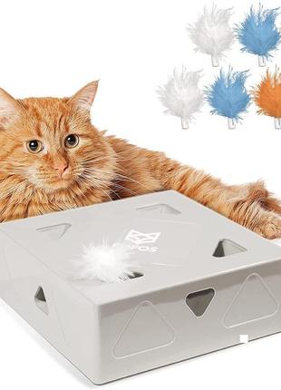 Интерактивные игрушки для кошек fofos, палочка для кошек, электронные умные игрушки с перьями со случайным дви2 фото
