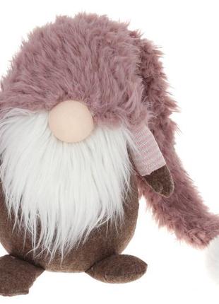 М'яка новорічна іграшка гном із довгим ковпаком 103см, колір - рожевий із сірим 835-173 товар від виробника