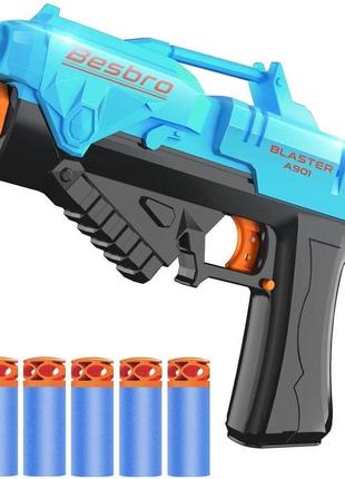 Игрушечный пистолет besbro toy blaster dart gun с пенными дротиками - серый - совершенно новый!!1 фото