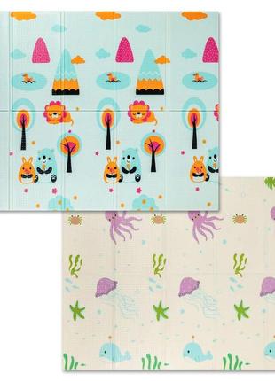 Дитячий складаний розвиваючий термокилимок 150х200х1см "морський світ | ліс" (271) sw-00001310