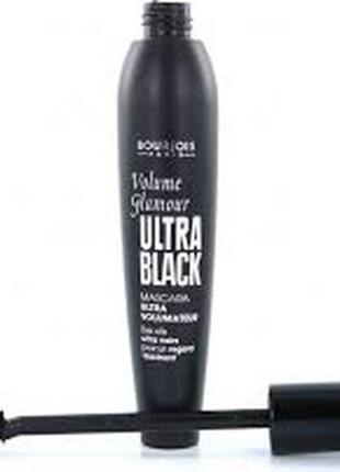 Туш для вій bourjois volume glam ultra black ультра-чорна5 фото