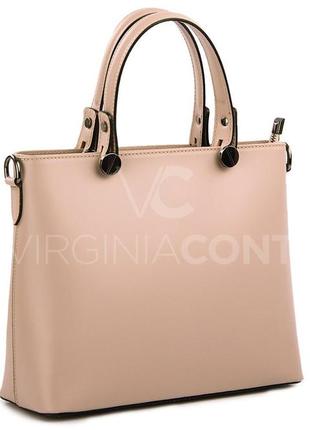 Женская кожаная сумка пудра тм virginia conti 23041 фото
