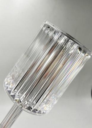 Настільна лампа світлодіодна diamond нічник портативний led світильник від usb декоративний кришталь 0201 топ7 фото