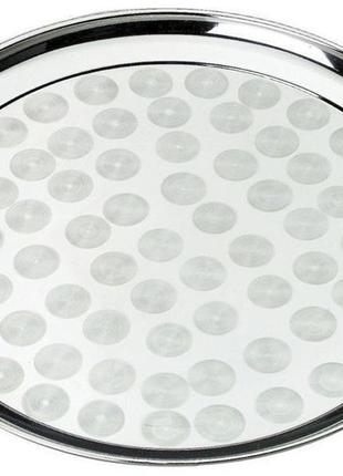 Таця empire кругла ø50 см, металевий круговим матовим декором2 фото