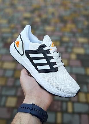 Чоловічі кросівки adidas ultraboost 2020 білий з чорним знижка sale | smb
