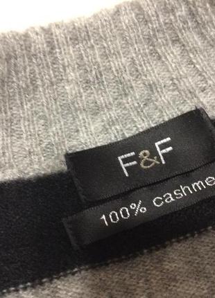 Жіночий кашеміровий кардиган у сіро-чорний смужку f&amp;f