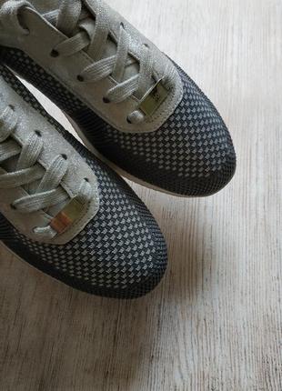Ara, спортивные туфли, кроссовки, замшевые, текстильные, серебристые7 фото