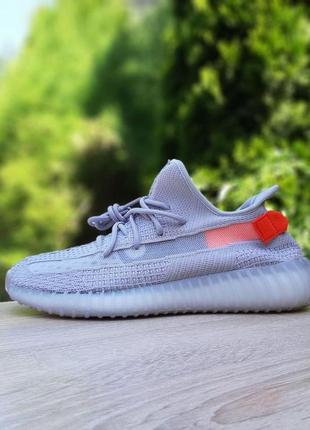 Кроссовки adidas yeezy boost 350 серые с оранжевым🌶3 фото