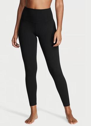 Котоновые леггинсы victoria's secret cotton high-rise leggings р.s чёрные1 фото