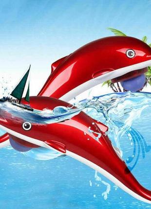 Інфрачервоний ручний масажер "дельфін" великий 40 см, масажер для всього тіла "dolphin" 0201 топ!