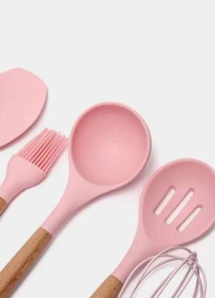Набор ножей + кухонные принадлежности zepline zp-107 19 предметов розовый 0201 топ !2 фото
