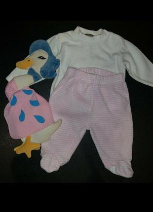 Набор ползунки и кофточка на 0-1м
