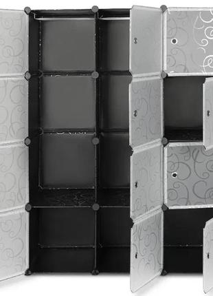 Пластиковый складной шкаф storage cube cabinet «мр 312-62» черный (110х37х146см) 0201 топ !4 фото