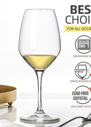 Кришталеві келихи fawles для білого вина, набір з 6, набір з прозорих келихів для вина chardonnay3 фото