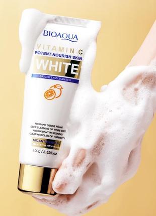 Пенка для умывания bioaqua vitamin c white brighten cleanser, 100 мл1 фото