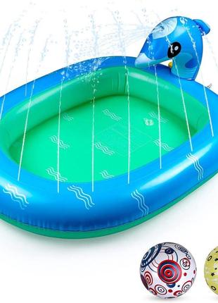 Надувной спринклер gemeer - надувной бассейн с распылением, спринклер для детей дельфин детский фонтан