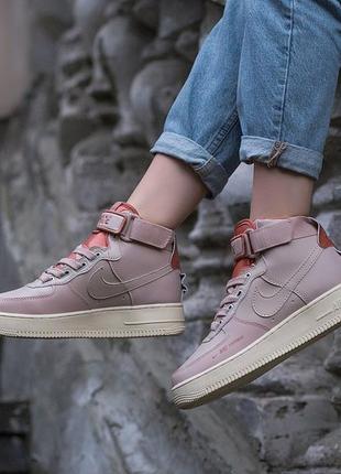 Шикарні кросівки nike air force 1 high pink кросівки