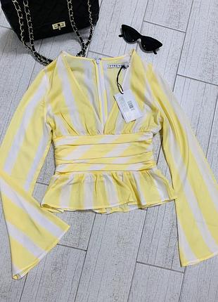 Нова жіноча стильна яскрава укорочена блуза з розширеним рукавом від ivyrevel