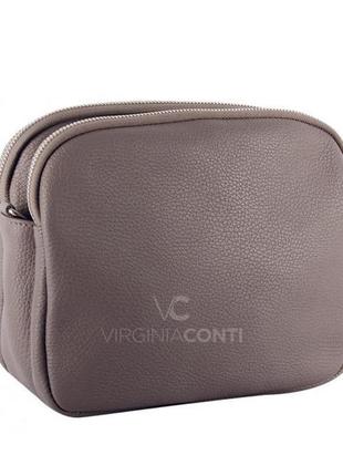 Женская кожаная сумка серый камень virginia conti 02807