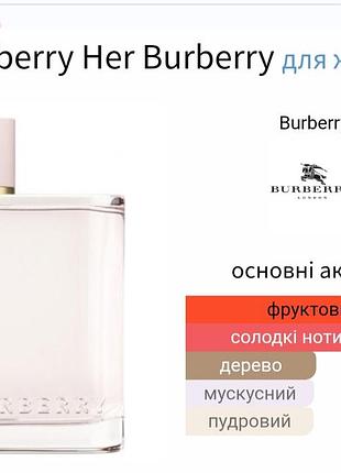 Розпив! burberry her 1мл