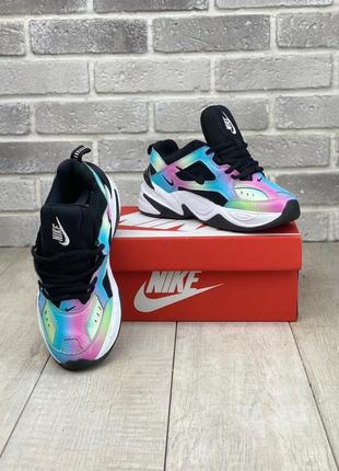 Nike m2k tekno 🆕 женские кроссовки найк текно🆕  черный/радуга8 фото