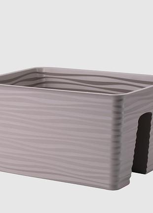 Горшок для балюстрады сахара 27см 8,35л серо-бежевый с кронштейнами