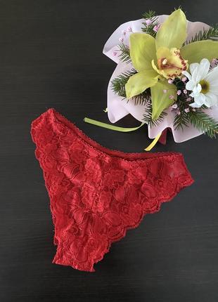 Трусики червоні мереживні