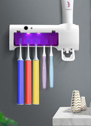 Диспенсер для зубной пасты и щеток авто multi-function toothbrush sterilizer jx008 стерилизатор зубных щеток4 фото