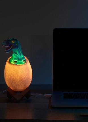 Светильник детский sunroz 3d dinosaur lamp лампа ночник динозаврик в яйце с пультом 16 вариантов rgb подсветки7 фото