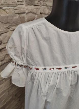 Дуже класна красива стильна біла блуза-топ від zara6 фото
