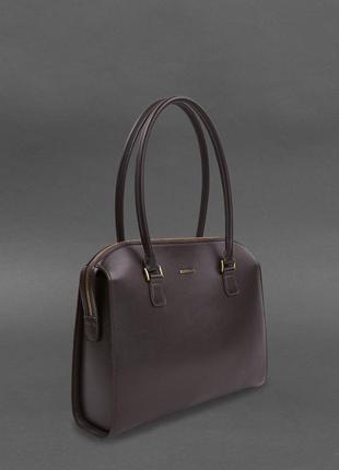 Женская кожаная сумка темно-коричневая краст business5 фото