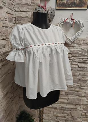 Очень классная красивая белая стильная блуза-топ от zara