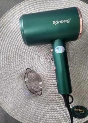 Фен для укладки и сушки волос rainberg rb-2211 + насадка-концентратор. цвет: зеленый3 фото