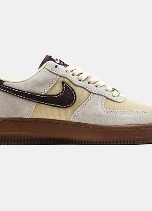 Женские замшевые кроссовки nike air force 1 "coffee"6 фото