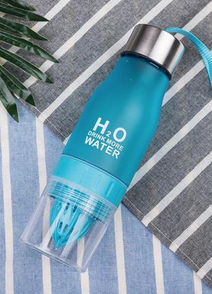 Спортивна пляшка соковичавниця h2o drink more water колір в асортименті 0201 топ!6 фото