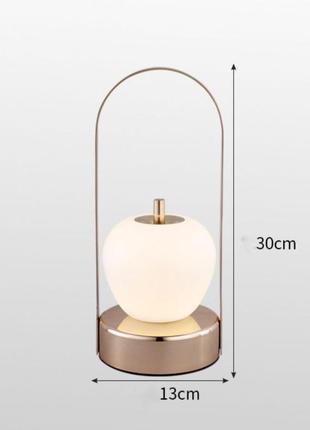 Нічник-світильник акумуляторний з usb led настільний приліжкова лампа-нічник 30х13 см з ручкою портативна6 фото