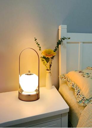 Нічник-світильник акумуляторний з usb led настільний приліжкова лампа-нічник 30х13 см з ручкою портативна5 фото