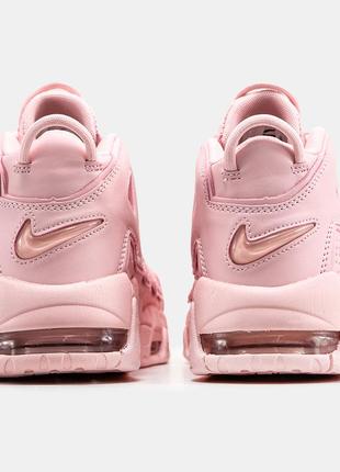 Женские кожаные демисезонные кроссовки nike air more uptempo pink3 фото