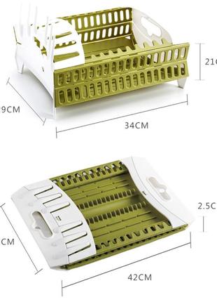 Органайзер для посуду compact dish rack складана настільна сушарка для посуду з пластику 0201 топ!6 фото