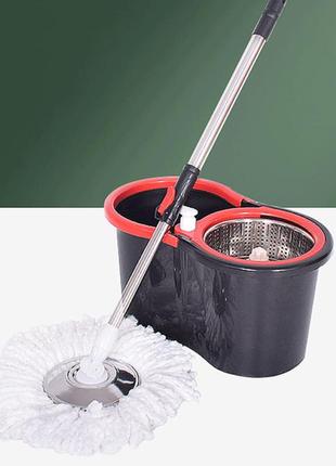 Комплект швабра с ведром с турбо-отжимом easy mop комплект для уборки пола с отжимом-центрифугой 360 градусов3 фото