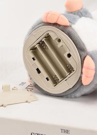 Говорящий хомяк повторюшка детская интерактивная развивающая мягкая игрушка на батарейках, хомяк говорун серый7 фото