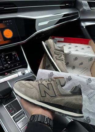 🔥чоловічі кросівки new balance 574 full suede sand brown