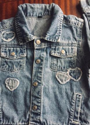 Куртка джинсовая h&m для девочки 2-года2 фото